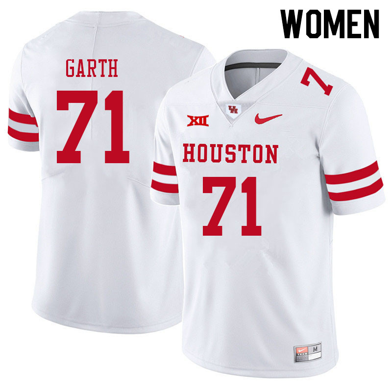 Women #71 Jaylen Garth Houston Cougars College Big 12 Conference Football Jerseys Sale-White - Click Image to Close